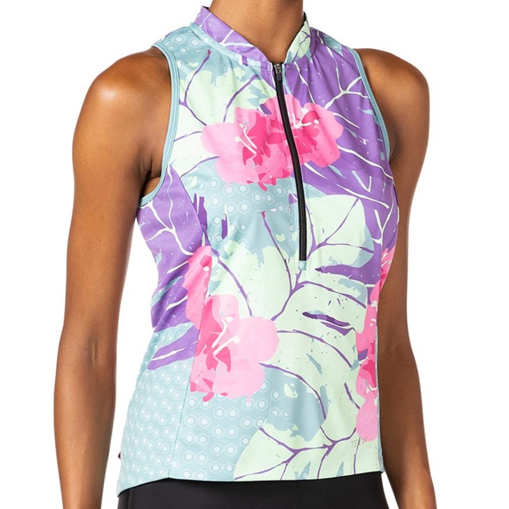 Terry Sun Goddess Racerback Cycling Jersey sz Medium in Rainforest